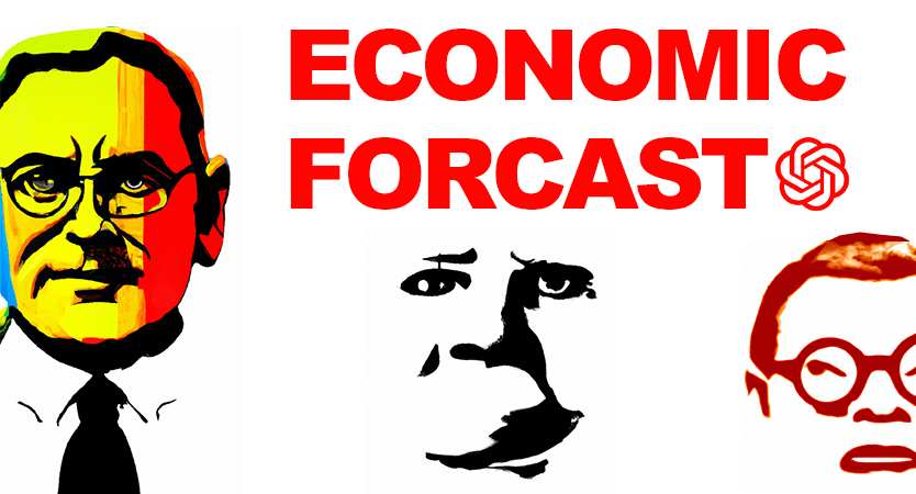 ChatGPT economic forcast image. 3 faces of traders.