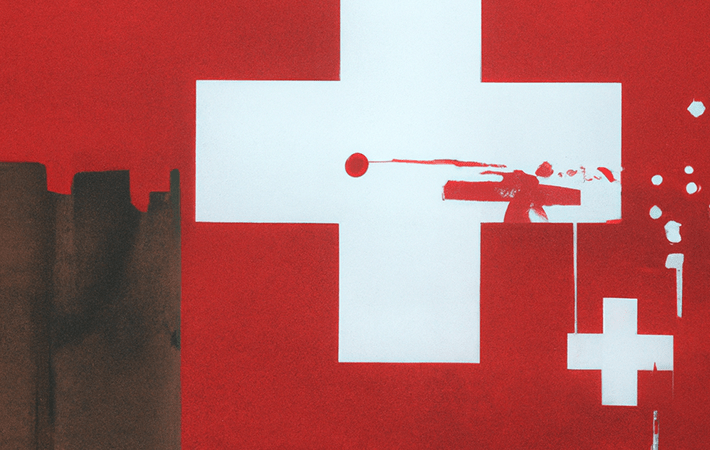 "switzerland flag" Banksy tasted painting